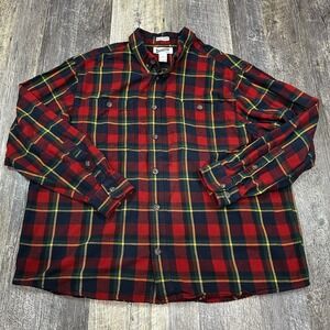 DULUTH TRADING Men's Free Swingin Relaxed Fit Red Flannel Untucked Shirt Size XL